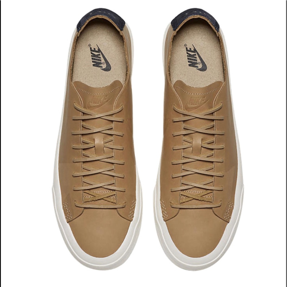 Nike Blazer Studio Low Vachetta Tan Leather Sneakers - Picture 2 of 4